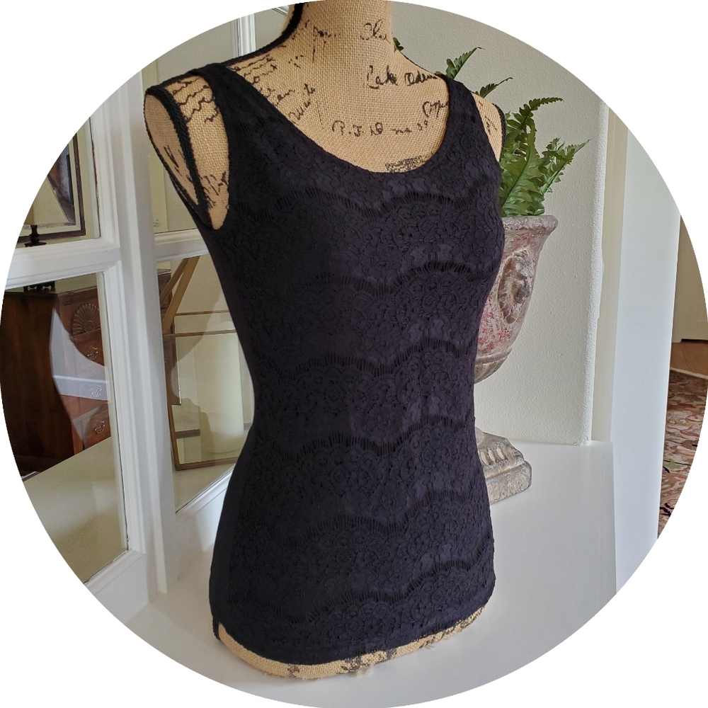 Van Heusen Black Lace Tank Top - NWT